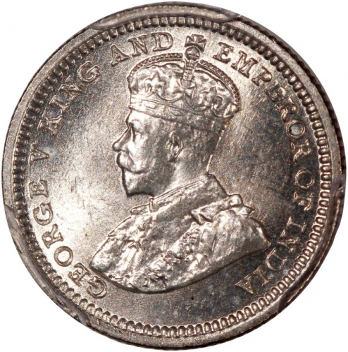  1932，1933及1935年香港乔治五世五仙一组3枚，均评PCGS MS65，#46484341，#46484336，#46484335