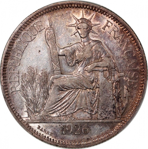  1926A法属安南贸易银元，PCGS AU53，#45579797 French-Indo China, silver piastre, 1926-A, (Lec-302), PCGS AU53, #