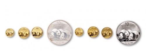  2013年熊猫纪念金银币一组8枚 完未流通