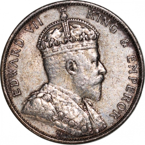 1905年香港5毫3枚一组，GEF至AU Hong Kong, a trio of silver 50 cents, 1905, Edward VII on obverse, good extreme