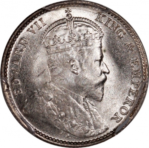  1905-H香港爱德华七世五仙，PCGS MS66，#46484348，PCGS纪录中少於20枚获更高分数