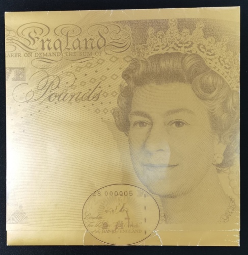  1996年英国伍镑八连体纪念钞，同编号00406，发行量5000册，带原册，UNC Bank of England, Great Britain, a sheet of 8x £5, ND (1996