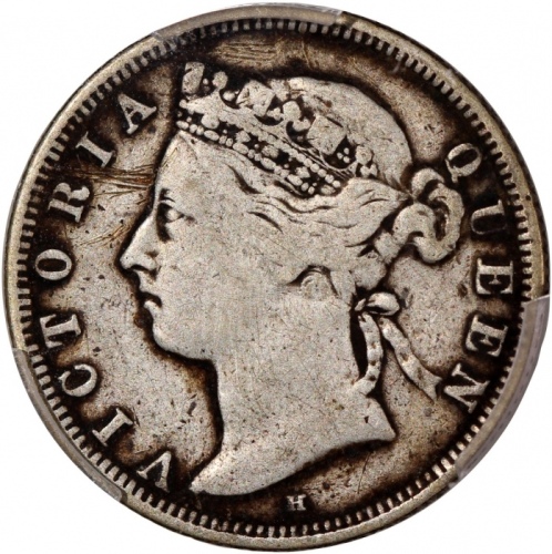  1883-H，1883及1884年香港维多利亚二毫一组3枚，分别评PCGS F Detail (经工具处理)，XF Detail (有清洗)及 XF Detail (有清洗)，#46484214，#4