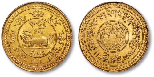  西藏狮图金币20两1918 PCGS MS 62