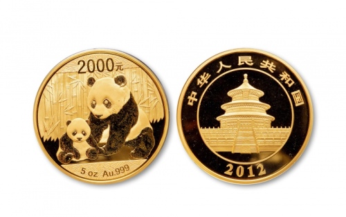  2012年熊猫纪念金币5盎司 完未流通