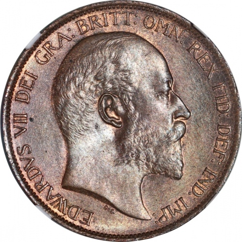  1902年英国1便士，NGC MS64BN，#6469742-011 Great Britain, 1 penny, 1902, high sea level,NGC MS64BN, #6469742