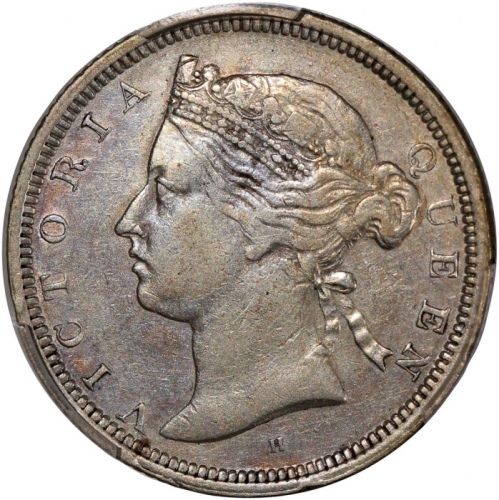  1872/68-H香港维多利亚二毫，重要年份，PCGS XF Detail (有清洗)，#46484232，难得一遇之罕品