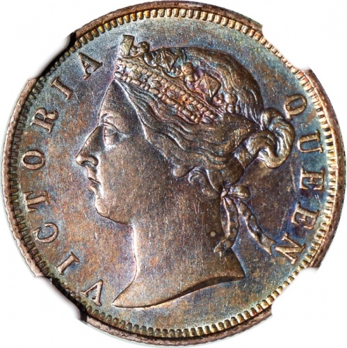  1894年香港2毫，带均匀包浆，NGC AU Details有清洗，#6376742-013 Hong Kong, silver 20 cents, 1894, Victoria on obverse