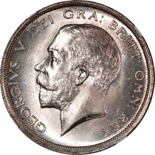  1915年英国半克朗银币，NGC MS65，#6469742-008 Great Britain, silver 1/2 crown, 1915, NGC MS65 #6469742-008.