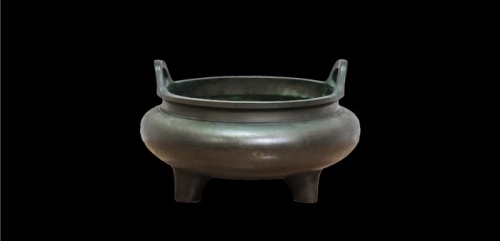  清铜制无款冲耳炉 
