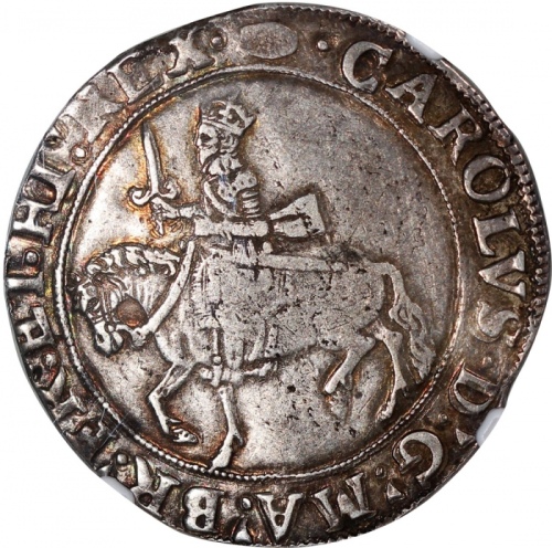  英格兰1636-38年1/2克朗及1603-25年苏格兰30先令，分别评NGC XF40及F15，#6471019-002及001 England, silver 1/2 crown, 1636-38