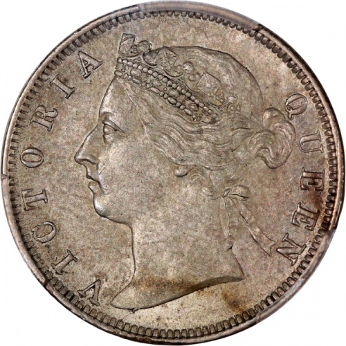  1891年香港维多利亚二毫， PCGS AU Detail (有清洗)，#46484211