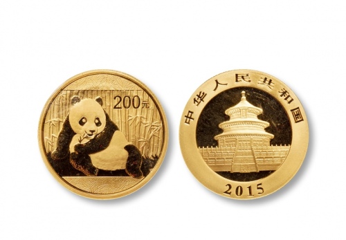  2015年熊猫纪念金币1/2盎司 完未流通