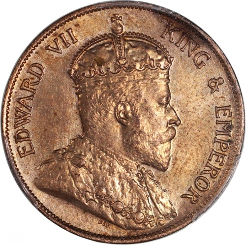  1902年香港1仙，PCGS AU Details有清洗，#45378917 Hong Kong, 1 cent, 1902, PCGS Genuine AU Detail (Cleaned). #4