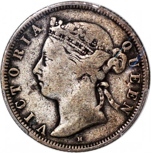  1883H香港2毫，喜顿版，带包浆， PCGS VF20，#45579554 Hong Kong, silver 20 cents, 1883-H, Heatons mint, PCGS VF20, 