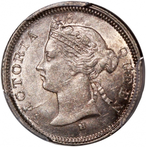  1874-H香港维多利亚五仙，PCGS MS61，#46484267，原光熠熠