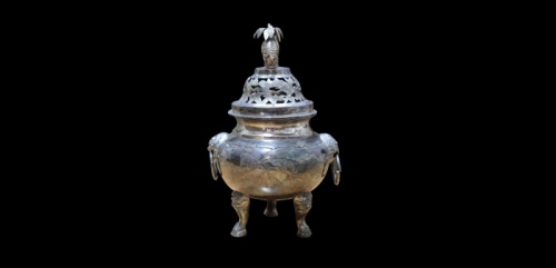  明铜制手炉张鸣岐款 闻德评级