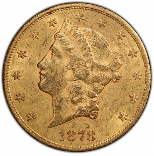  1878-CC自由像双鹰金币 PCGS AU 58 Liberty Head Double Eagle