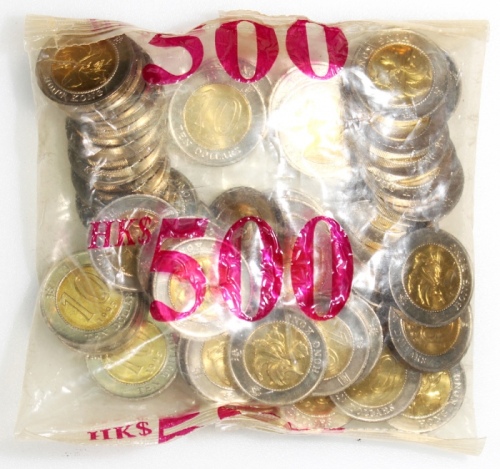  1995年香港10元50枚一组，面值500元，UNC，存於原封套 Hong Kong, a bag of 50x $10, face value $500, 1995, uncirculated, i