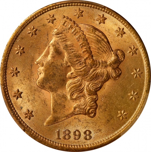  1898年自由像双鹰金币 PCGS MS 62 Liberty Head Double Eagle