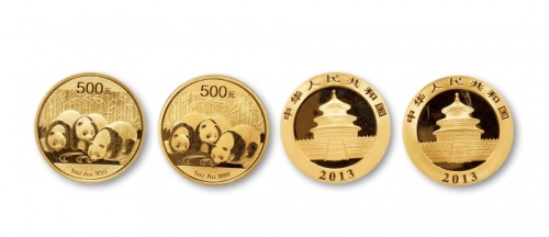  2013年熊猫纪念金币1盎司一组2枚 完未流通