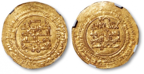  1044年波斯卡库伊德王朝君主“法拉穆兹”时期第纳尔金币一枚，重：2.76g，NGC MS63（4972152-006）