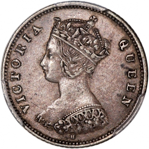  1877-H香港维多利亚一毫，PCGS AU50，#46484360