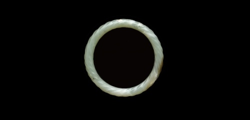  清白玉绞丝手镯 