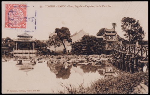  清代明信片一件，云南民族地区风光摄影图片，贴蟠龙2分一枚