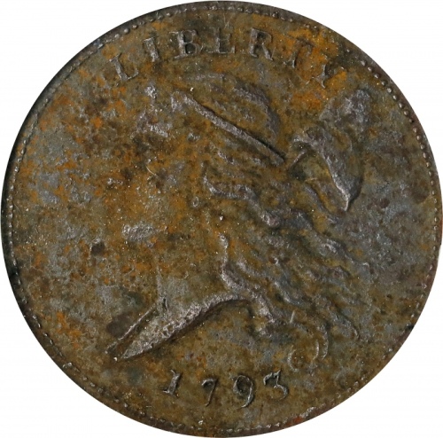  1793年自由帽半美分 NGC AU-Details 1793 Liberty Cap Half Cent