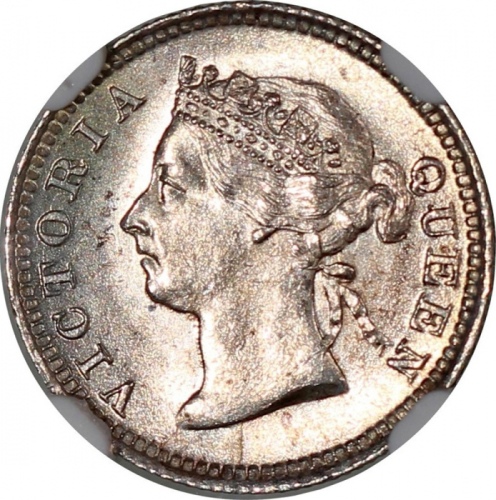  1897年香港5仙，NGC MS64，#4233419-001 Hong Kong, 5 cents, 1897, NGC MS64 #4233419-001