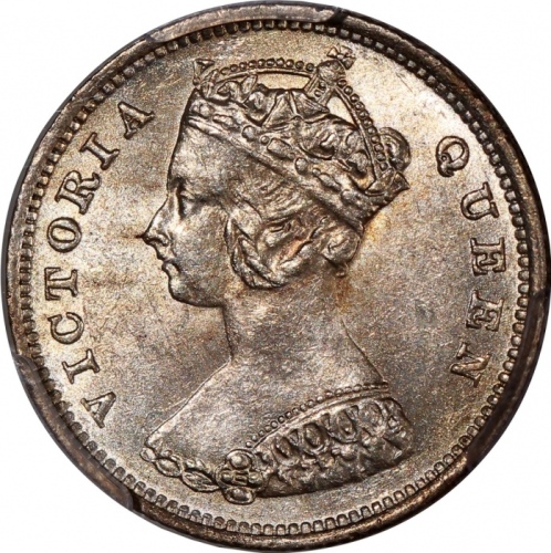  香港维多利亚钱币一对，1899年一毫及1893年二毫，分别评PCGS MS62及XF Detail (有清洗)，#46484403，#46484401