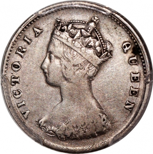  1868年香港维多利亚一毫，背面原模裂痕错体，PCGS VF Detail (有清洗)，#46484168