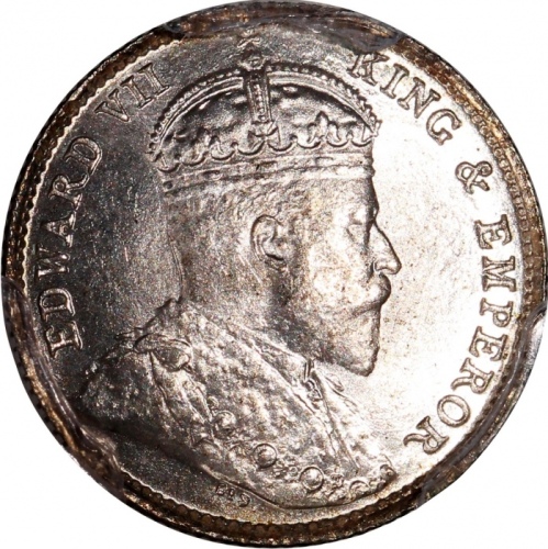  1903年香港爱德华七世五仙一组3枚，均评PCGS MS65，#46484349，#46484377，#46484384