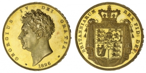  1826年英国乔治四世像金币 近未流通 George IV (1820-1830), Proof Five-Pounds