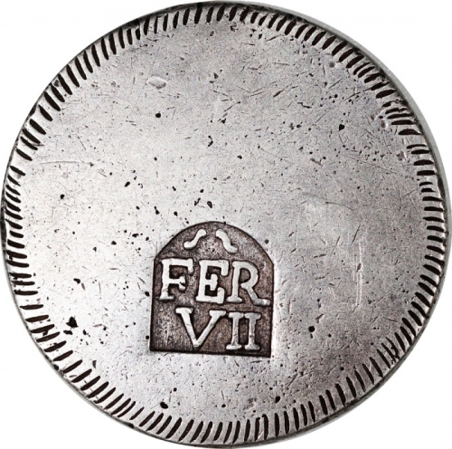  1808年西班牙古钱币，VF品相 Spain. Gerona. Fernando VII, (1808-1833). Provisional Coinage, uro, 1808, FER VII i