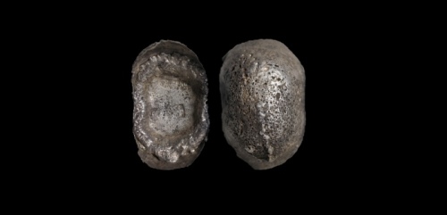  清河北十足色聚义号十两银锭 GBCA MS60