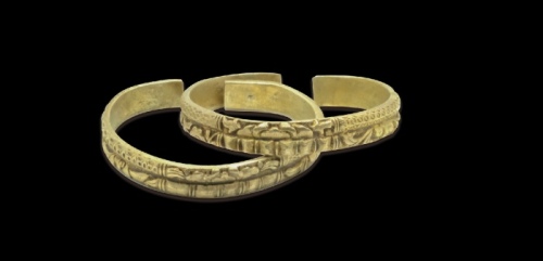  清鎏金银手镯一对 