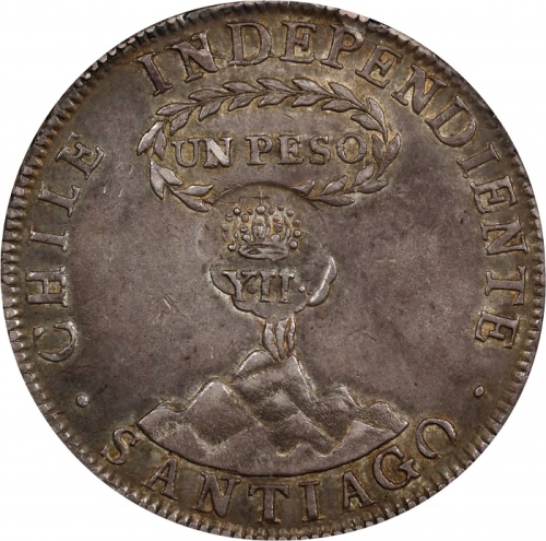  1834年菲律宾智利比索 NGC AU 55 PHILIPPINES. Philippines - Chile. Peso