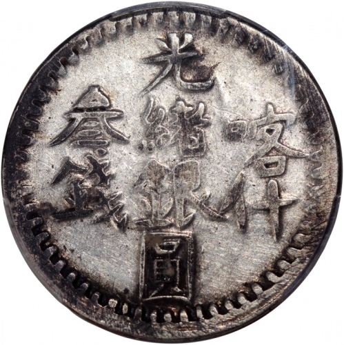  1899年新疆喀什光绪银圆叁钱，PCGS VF30，#39526713