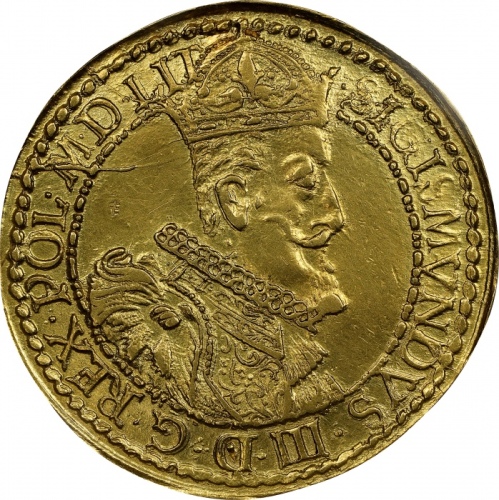  1618年波兰立陶宛西格蒙德三世金币 PCGS AU Details POLAND. Lithuania. 10 Ducats