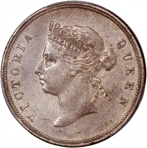  1892-H香港维多利亚半圆，PCGS AU Detail(严重清洗)，#46484200，发行仅20000枚