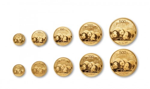  2013年熊猫纪念金币一组10枚 完未流通