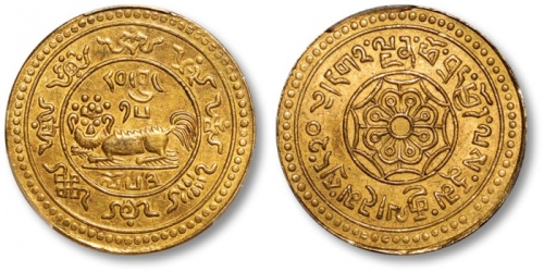  西藏狮图金币20两1919 PCGS AU Details