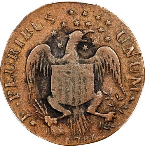  1785年联合会/1786年赫拉尔底鹰铜币 PCGS VF 30 1785 Confederatio / 1786 Heraldic Eagle Copper
