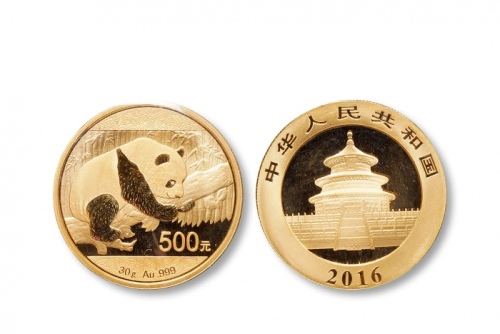  2016年熊猫纪念金币30克 完未流通