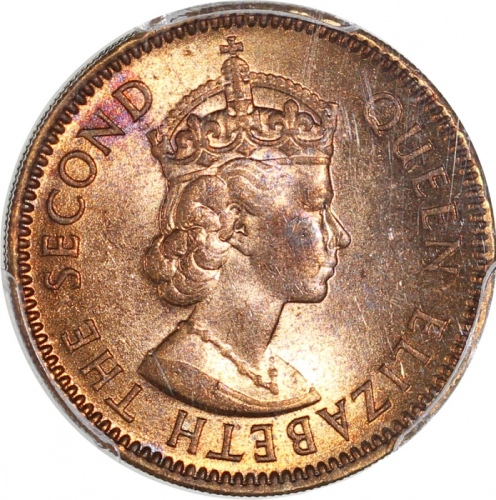  1956-KN及1956-H香港1毫2枚一组，PCGS MS63及65，#37465702及#29274472 Hong Kong, a pair of copper nickel 10 cents,