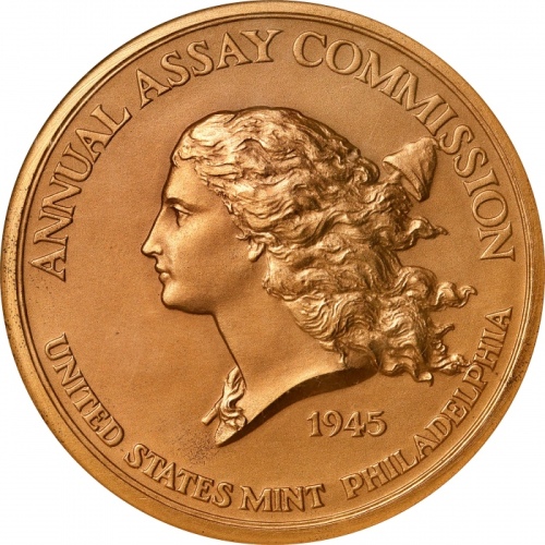  1945年美国化验委员会奖章 NGC MS 66 1945 United States Assay Commission Medal