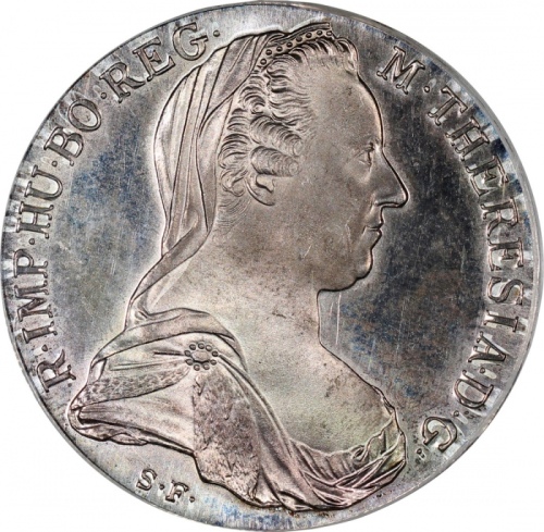  世界钱币4枚， World Coins, a group of 4 coins, consists of: Austria, silver thaler, 1780-SF, restrike, Lat