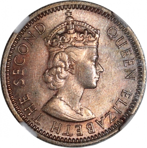  马来亚1956年1毫，1955H 5毫及1957-KN5仙，NGC UNC Details有髮线痕跡, UNC Details正面有划痕及PCGS MS65，#3359130-11，3823750-2
